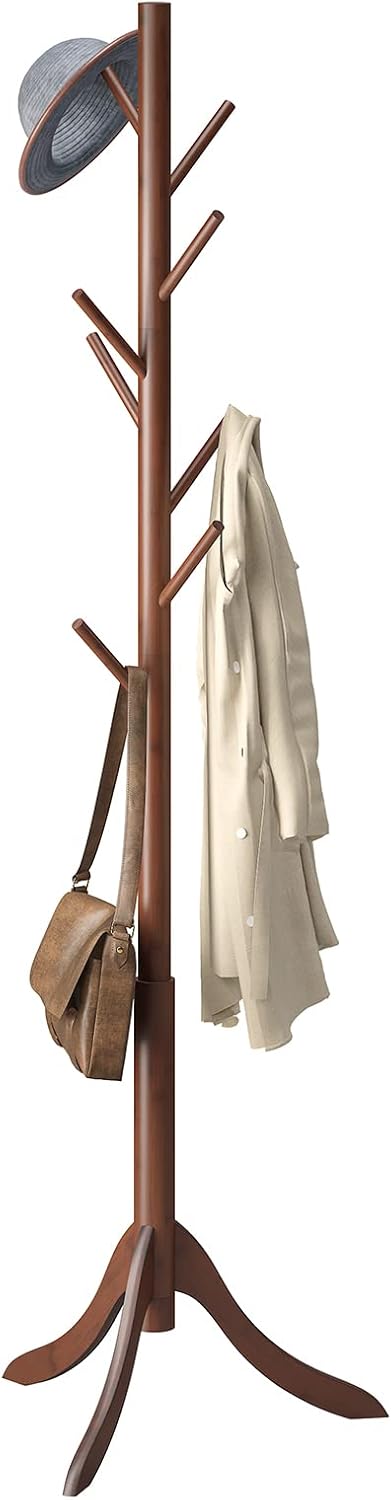 Aldernest Coat Rack Freestanding, Coat Stands Entryway, Brown