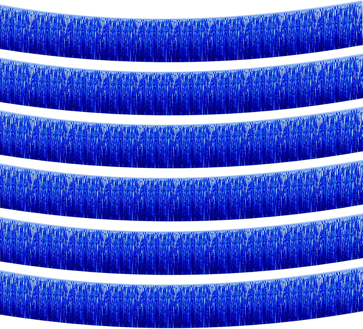 Birchmont 6 Pack 10 Feet Foil Fringe Garland Metallic Tinsel Streamers Banner Wall Hanging Curtain Backdrop Banner for Parade Floats, Thanksgiving