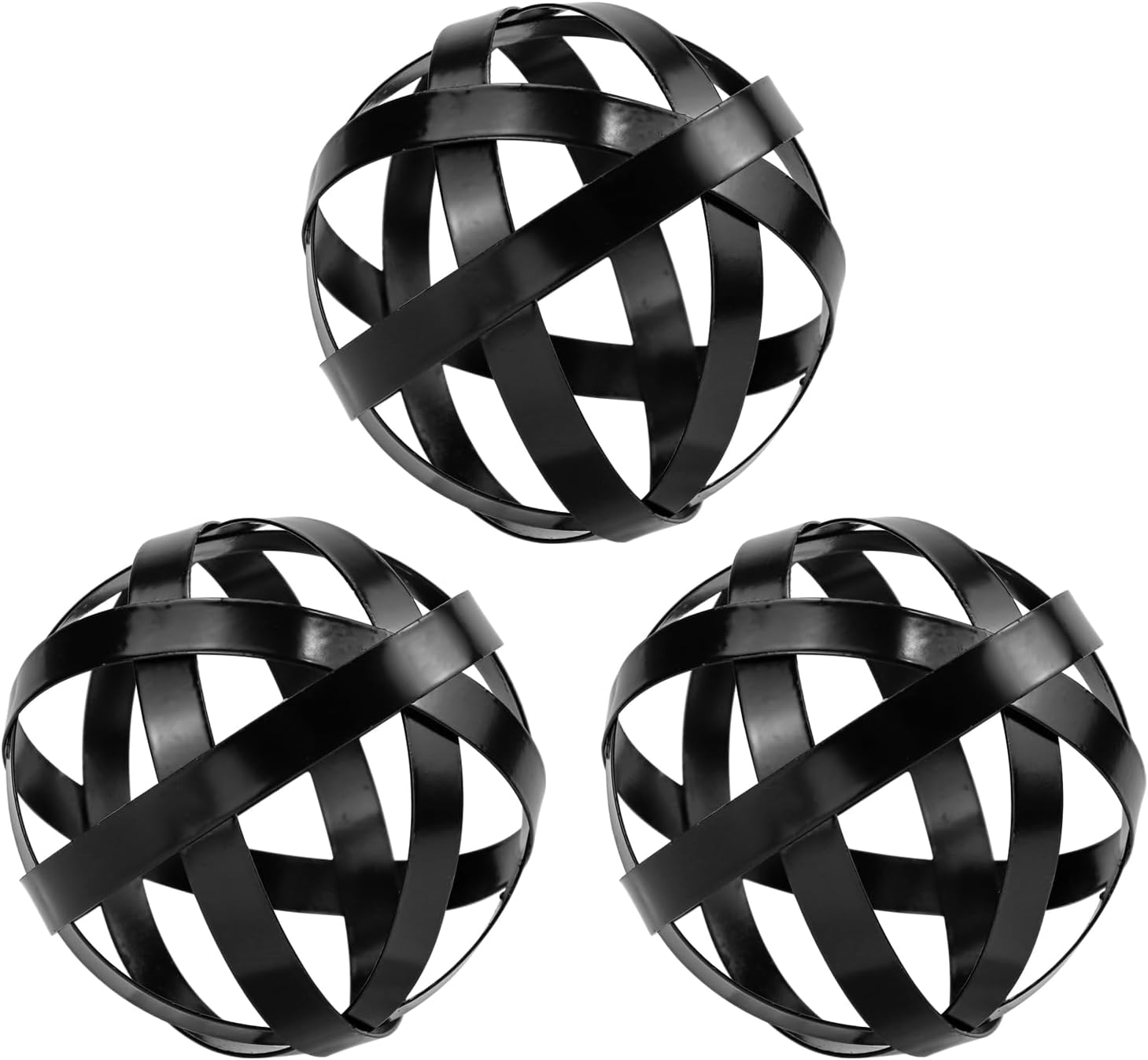 Ashenby 3.3 Inch Decorative Spheres Set of 3, 6.4 ounces, Black