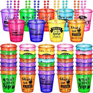 Aldernest 27 Pcs Shot Glass Necklaces Cups Bulk Plastic Shot Glass, 1.6 pounds, 1.38 inches (width) x 2.24 inches (height)
