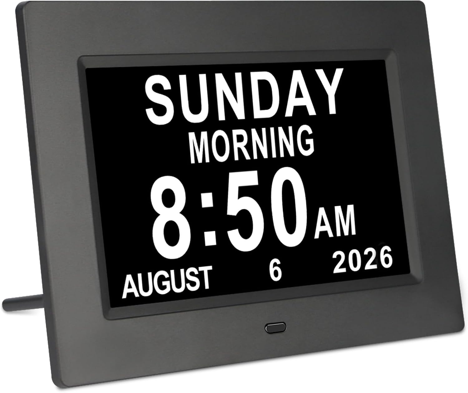 Aldernest Dementia Clock, Digital Clock with Date and Day for Elderly Use, 0.44 kg, 7 Inch, Black