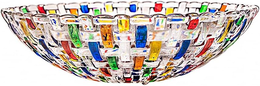 Aldernest Hand Painted Colorful Woven Glass Crystal Salad & Fruit Bowl Decoration