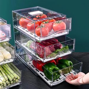 Aldernest Fridge Organizer, Stackable Refrigerator Organizer Bins, 1.9 pounds, transparent