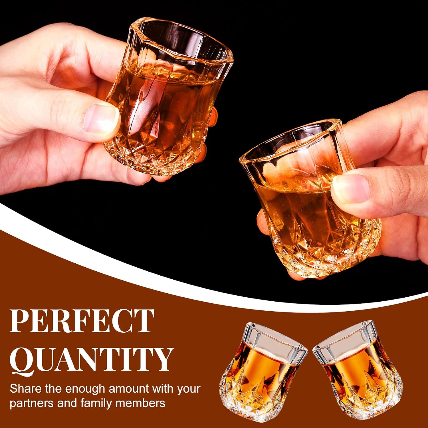 Aldernest 24 Pcs 1.7 oz Mini Shot Glasses Set Whiskey Tasting Glasses Heavy Duty Base Clear Shot Cup Cute Cordial Mini Wine Cups for Bourbon, Wine