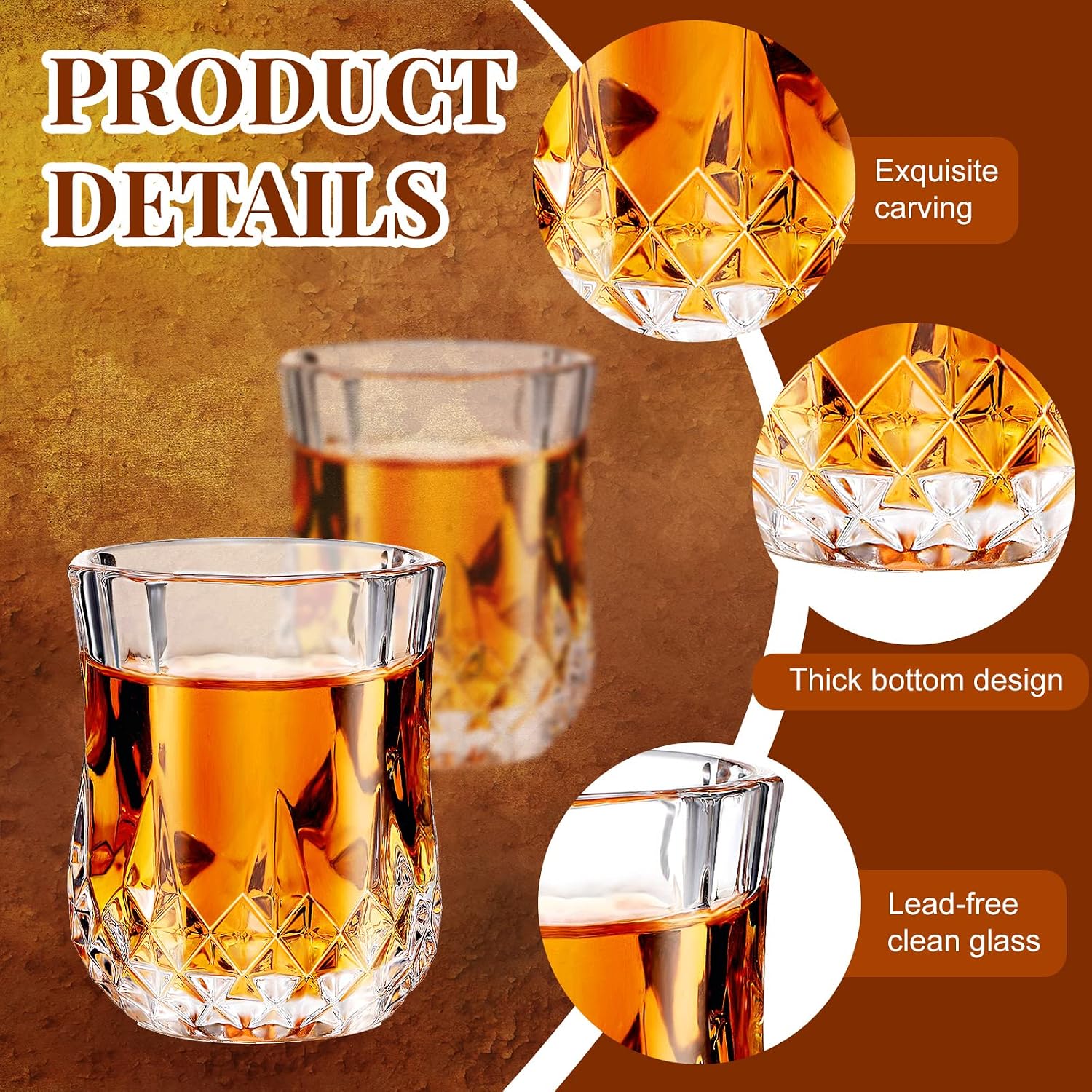 Aldernest 24 Pcs 1.7 oz Mini Shot Glasses Set Whiskey Tasting Glasses Heavy Duty Base Clear Shot Cup Cute Cordial Mini Wine Cups for Bourbon, Wine