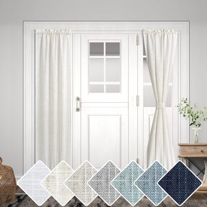 Tanglewick French Door Curtain, Linen Small Curtains for Side Door & Sidelight, 1 Panel, 8.4 ounces, 25"W x 72"L (Pack of 1), Natural