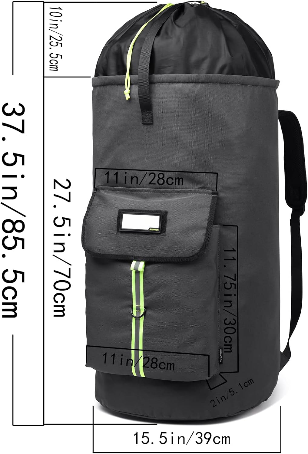 Aldernest Laundry backpack, laundry bag for dorm, laundry bags, heavy duty laundry bags, 1.1 pounds, X-Large, Charcoal Grey Laundry Bag With Straps
