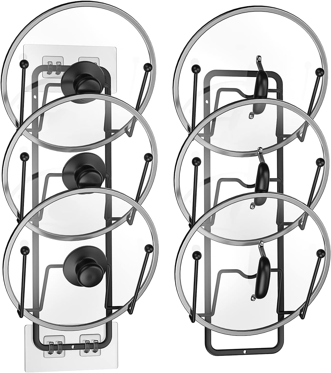 Aldernest 2 Pack Pot Lid Organizer for Cabinet, 200 g, Black