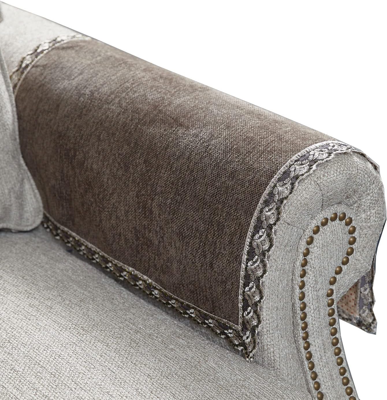 Ashenby Couch arm Covers, Brown, 2