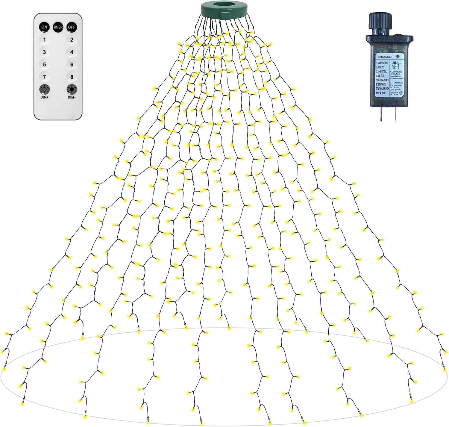 Lintonhome 400 LED Christmas Tree Lights, 6.6FT x 16 String, Warm White, Indoor/Outdoor, 572 g