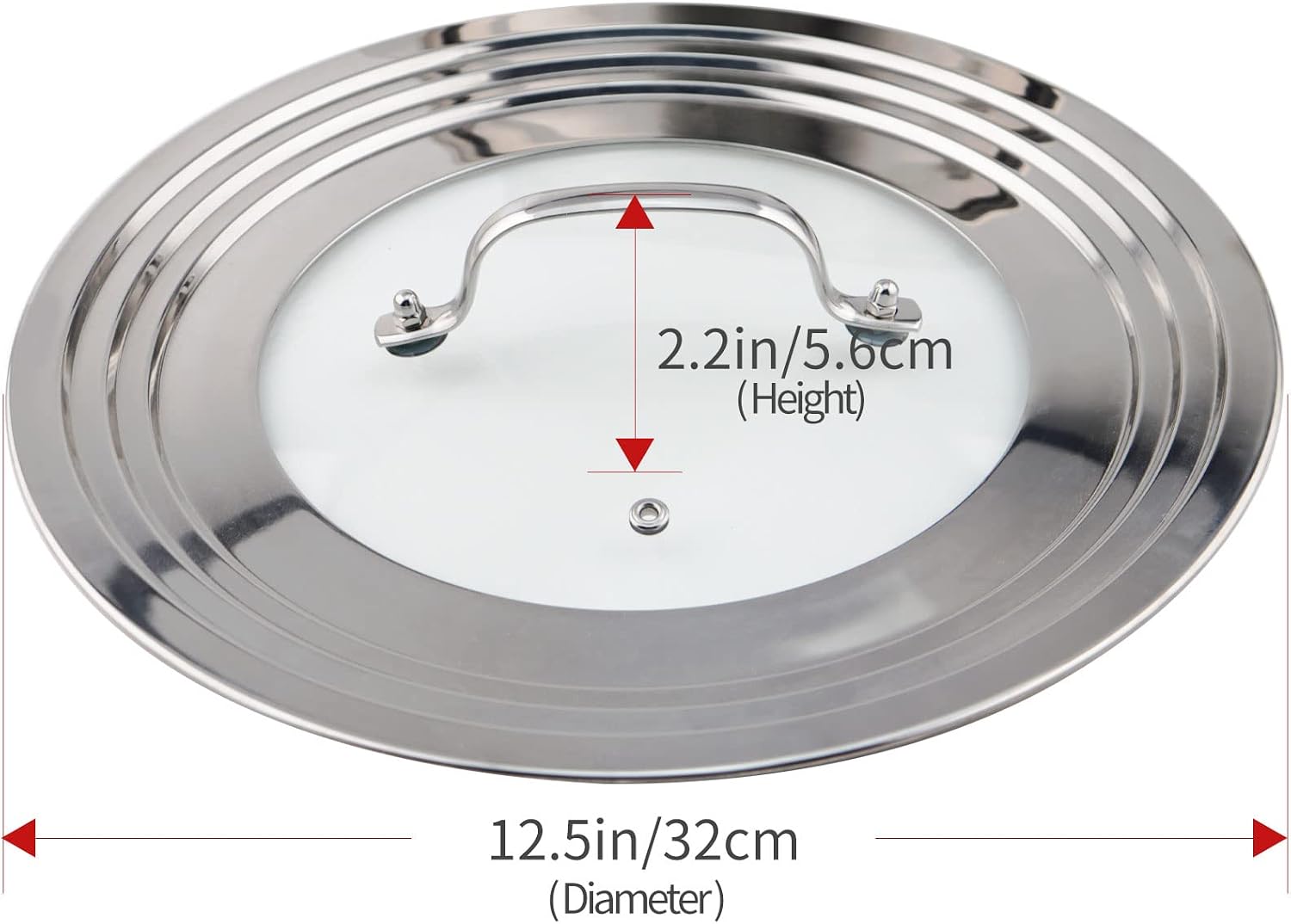 Aldernest Stainless Steel Universal Lid for Pots, 1.5 pounds, Silver
