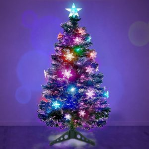 Ashenby 3 FT Fiber Optic Christmas Tree with Lights Artificial Xmas Trees, Green