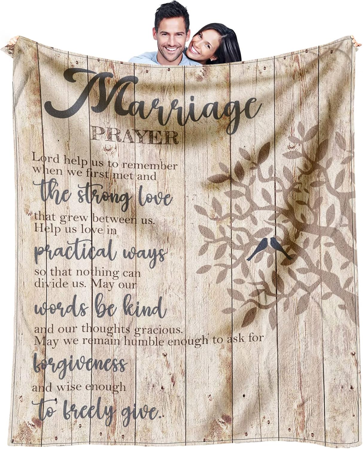 Rowanmere Bridal Shower Gifts Throw Blanket 60 x 50 Inch, Wedding Gifts for Couples, 1.4 pounds, Marriage Prayer