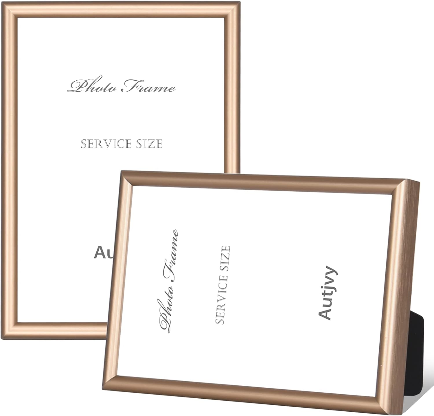 Ashenby 4x6 Picture Frame 2-Pack Brass Thin Metal HD Glass Wall/Table
