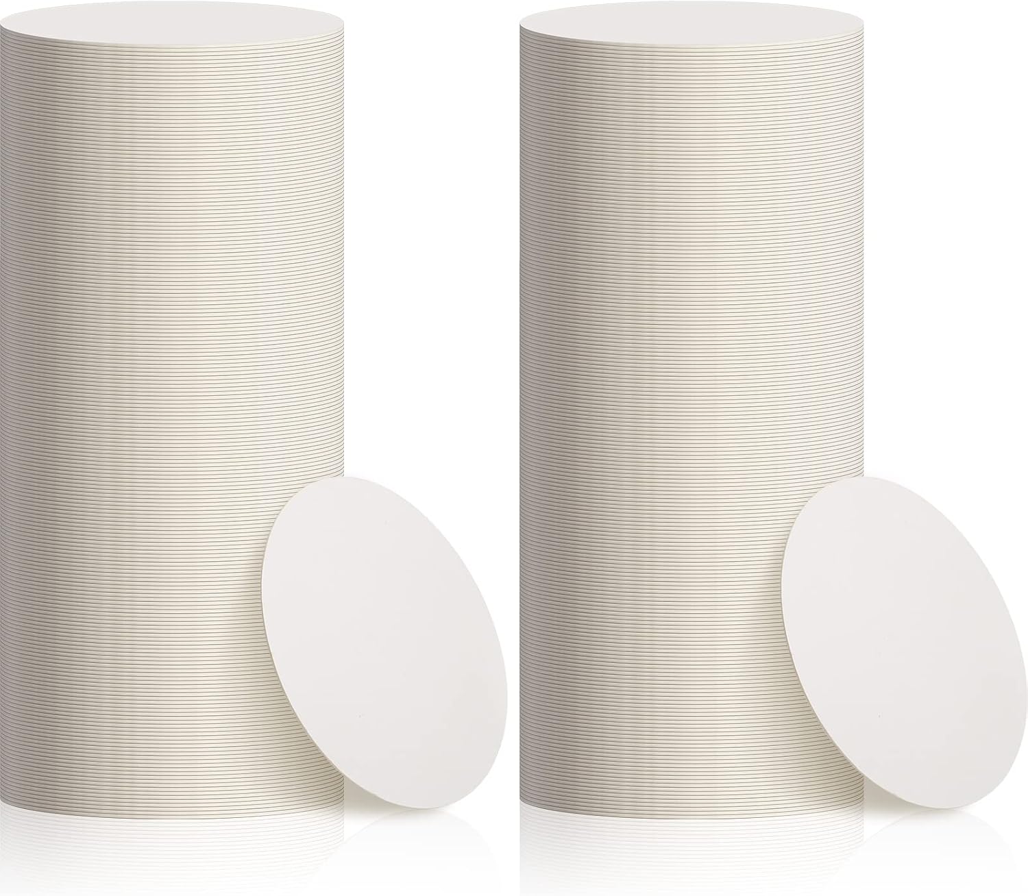 Ashenby 400 Pcs Round Cardboard Coasters Bulk, 4 Inch 1mm Thick, White