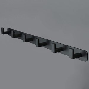 Grovemark Coat Rack, Heavy Duty Stainless Steel 6 Tri Coat Hook Hanger, Black, 18.99 Count