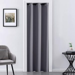 Aldernest Door Curtain for Doorways, Blackout Privacy Easy Install Thermal Grommt Panel, 1.1 pounds, 34"W x 80"L (Pack of 1), Grey
