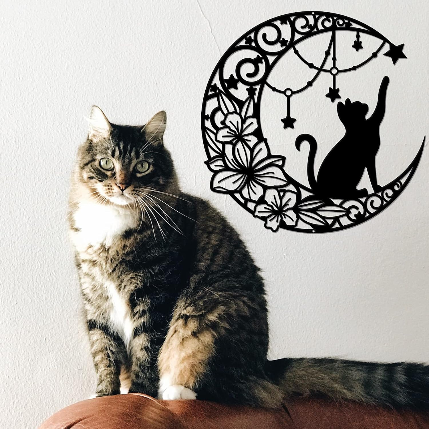 Oakmere Cat Metal Wall Art Decor, 11.8"L x 11.8"W