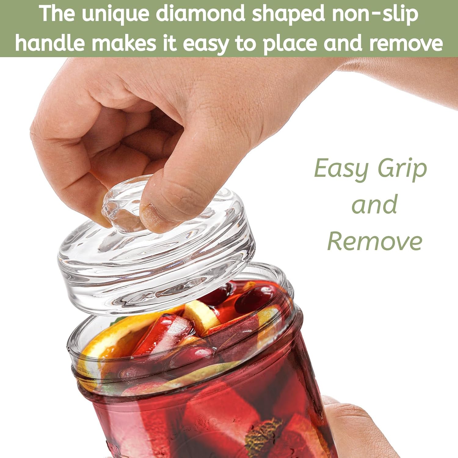 Barleyfield 9 Pack Fermentation Glass Weights with Easy Grip Handles for Wide Mouth Mason Jars, Pickling Jars