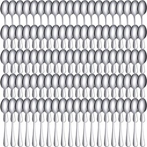 Aldernest 100 Pack Stainless Steel Demitasse Espresso Spoons, 4.33 Inch, Silver