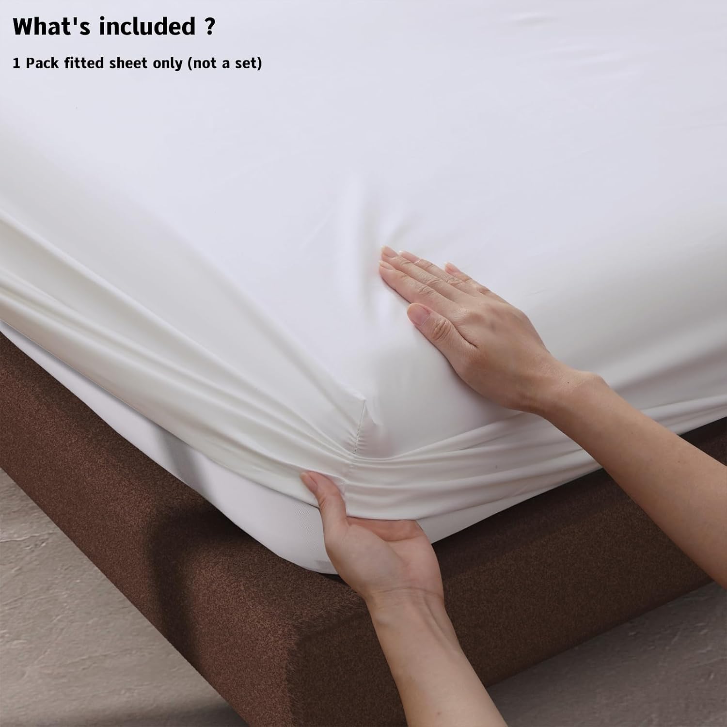 Aldernest 100% Egyptian Cotton Fitted Sheet Full Size White, 600 Thread Count