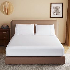 Aldernest 100% Egyptian Cotton Fitted Sheet Full Size White, 600 Thread Count