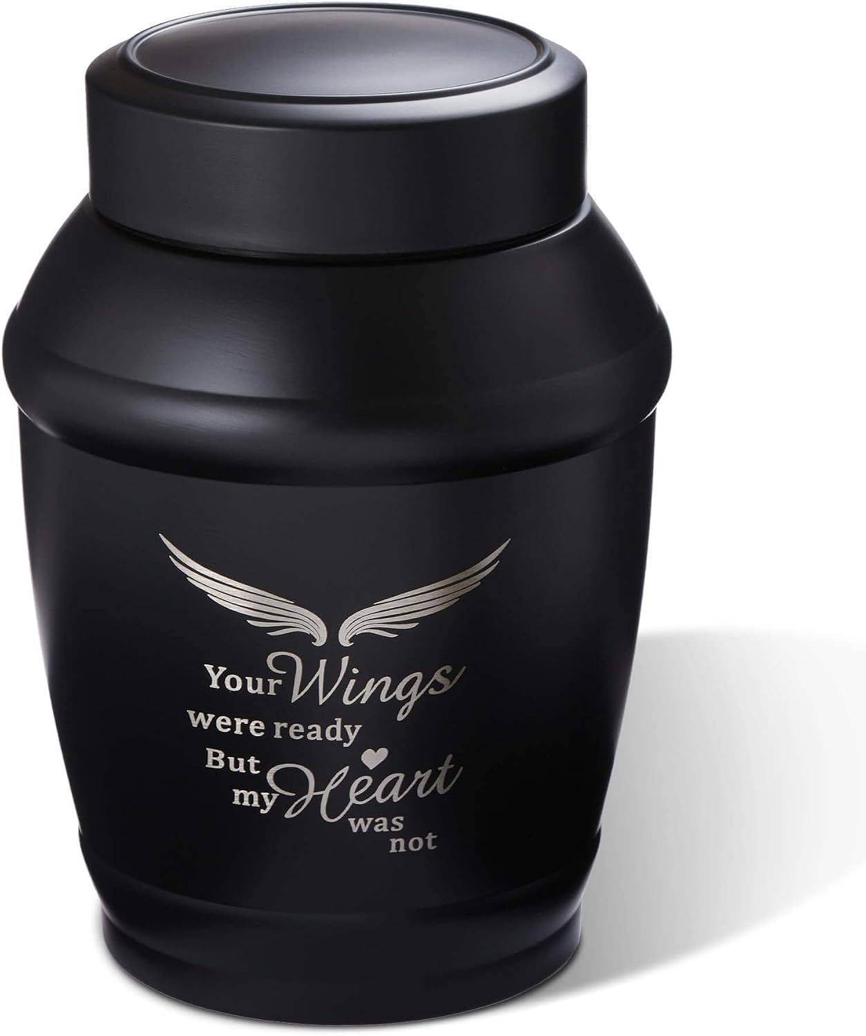 Aldernest 5.7" Medium Urns for Human Ashes Male or Female, 0.21 kg, Black