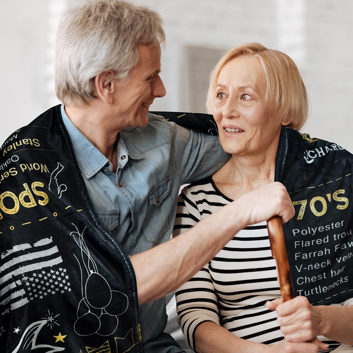 Ashenby 50th Anniversary Wedding Blanket Gifts Gift for 50th Wedding Anniversary Golden 50 Years of Marriage Gifts for Couple Wife Husband Dad Mom