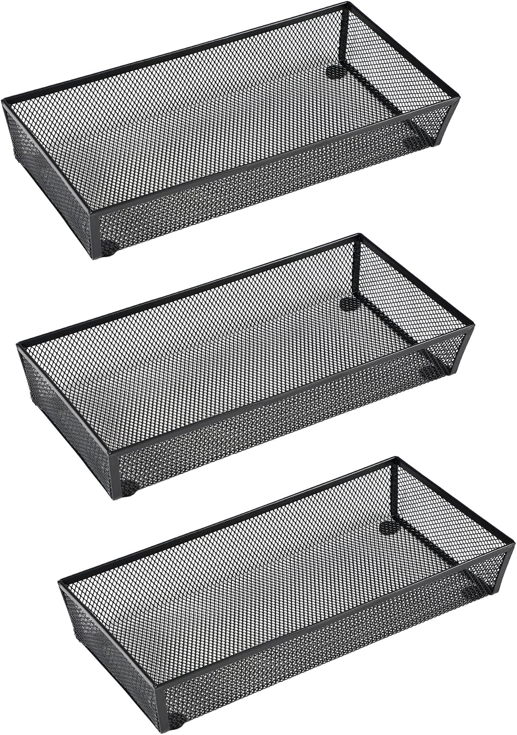 Aldernest 3 Pack Mesh Flatware Drawer Organizer for Kitchen/Office/Home Tools, 1.4 pounds