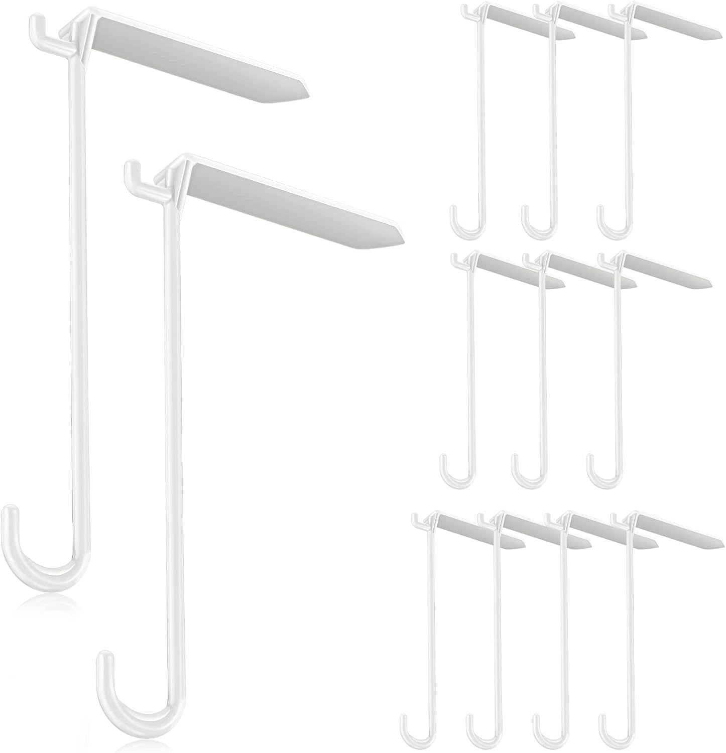 Maplewick 12 Pcs Patio Hooks 3 x 8 In Aluminum Patio String Light Hangers, 3 x 8 Inch, 7.68 ounces, White
