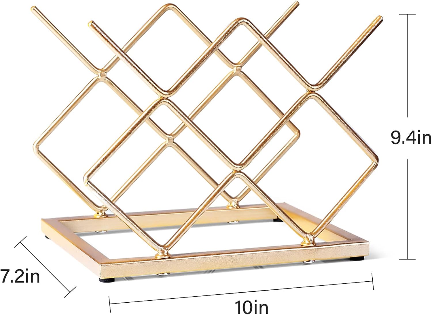 Aldernest Countertop Wine Rack - 5 Bottle Freestanding Modern Gold Metal Small Wine Rack - Tabletop Wine Holder Stand for Cabinet, Pantry