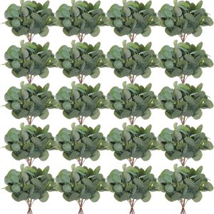 Ashenby 200 Pcs Artificial Eucalyptus Stems Leaves Bulk 11.8 Inches, 2.6 pounds, Gray Green