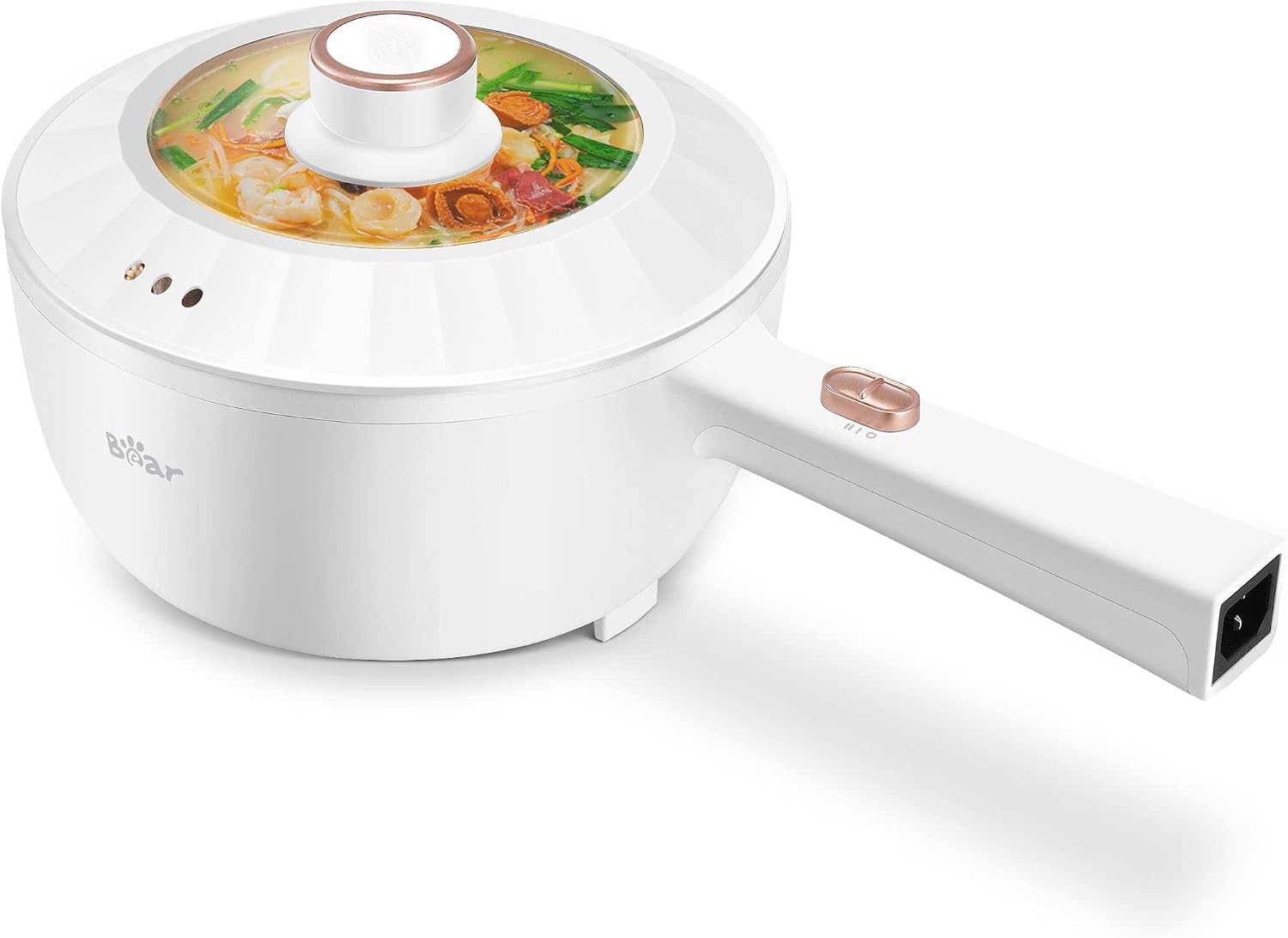 Aldernest 2L Electric Hot Pot Electric1000W, Nonstick, Adjustment Power, White, 3.3 pounds, 2.1 Quarts