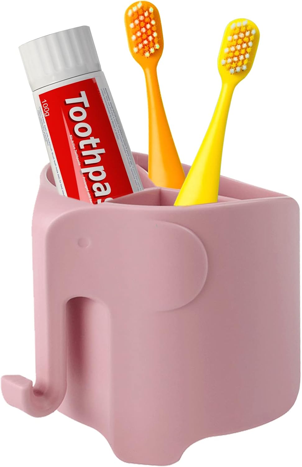 Aldernest Elephant Toothbrush Holder for Toddler, 100 g, Pink