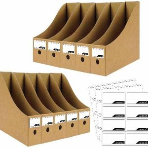 Ashenby 24 Pack Brown Kraft Cardboard Magazine Holder Bulk