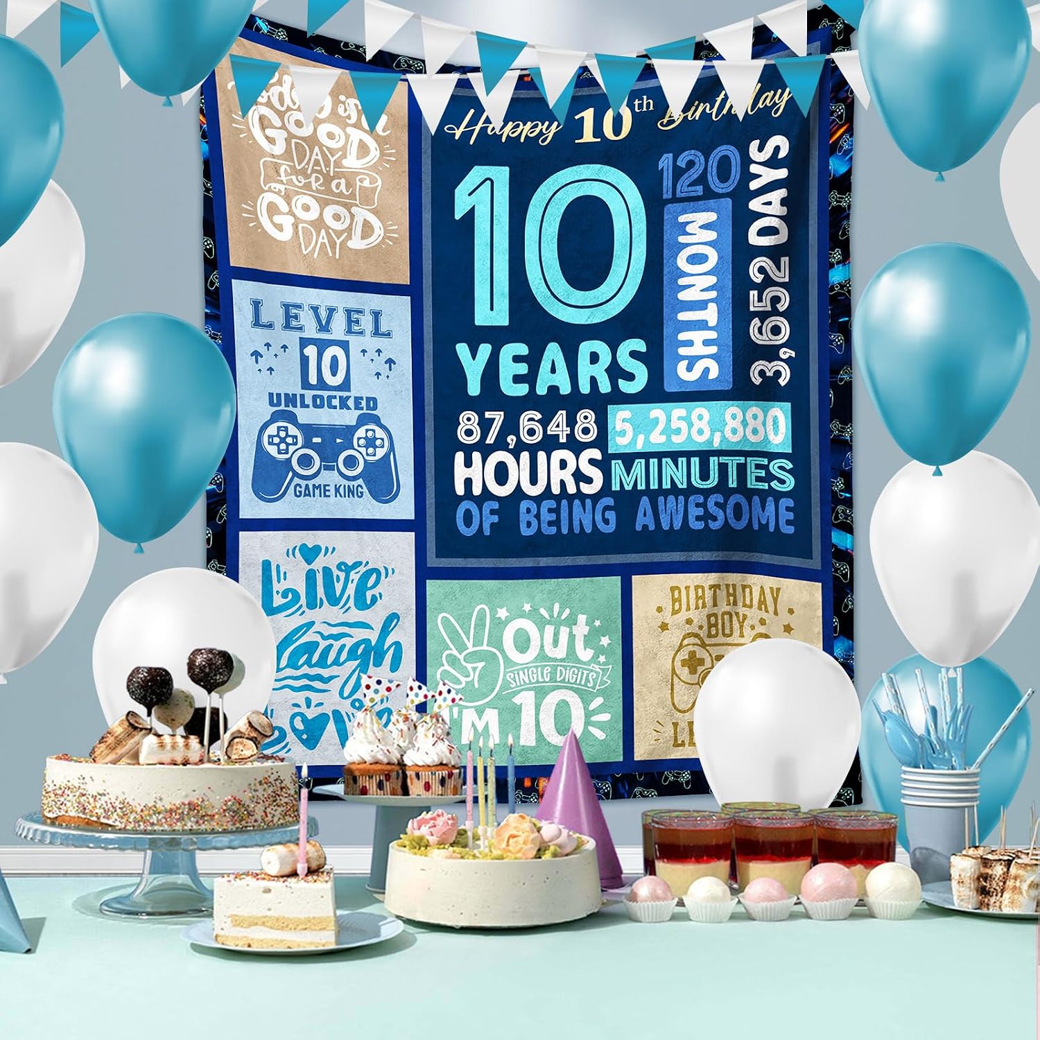 Aldernest 10 Year Old Boy Birthday Gift Soft Blanket 60" x 50"