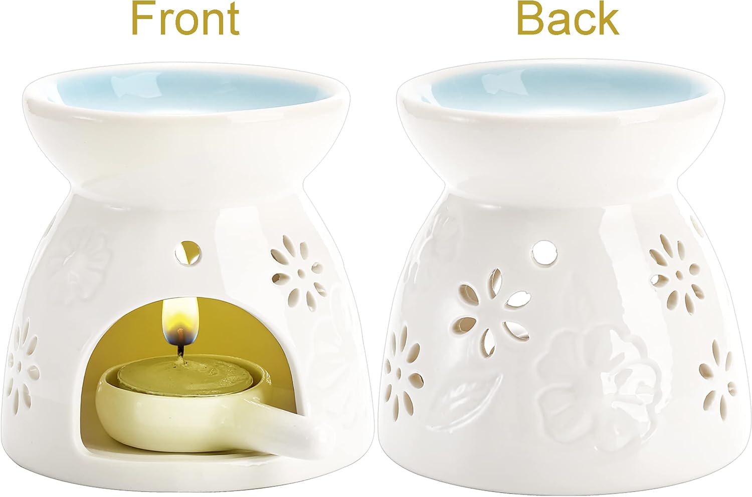Ashenby 3 Pack Ceramic Essential Oil Burner, Pink, Blue, Green