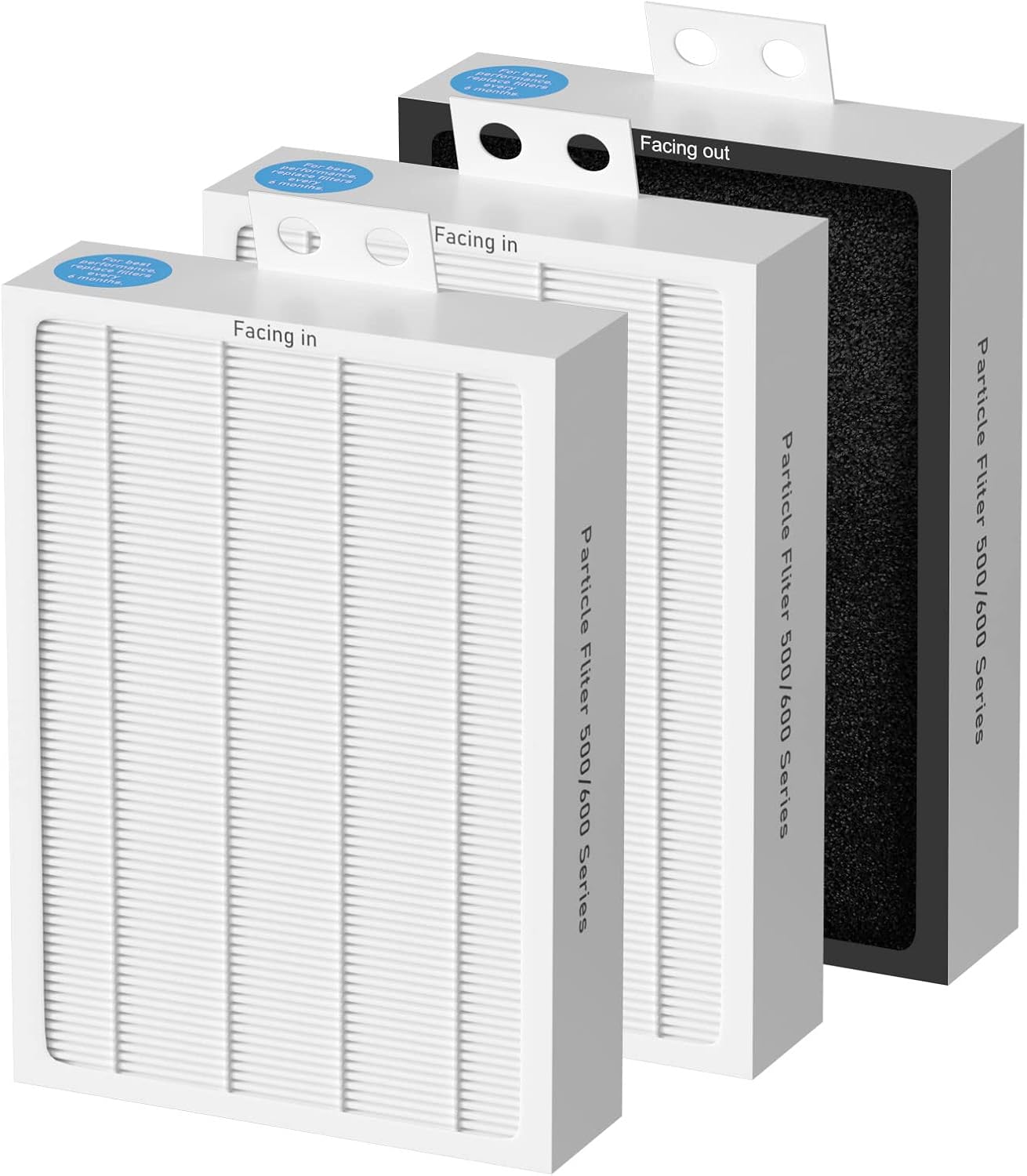Ashenby 3-Pack Classic 500/600 Series HEPA Filter Replacement Compatible with Blueair Classic 500/600 Series Air Cleaner Purifiers 501 503 505 510