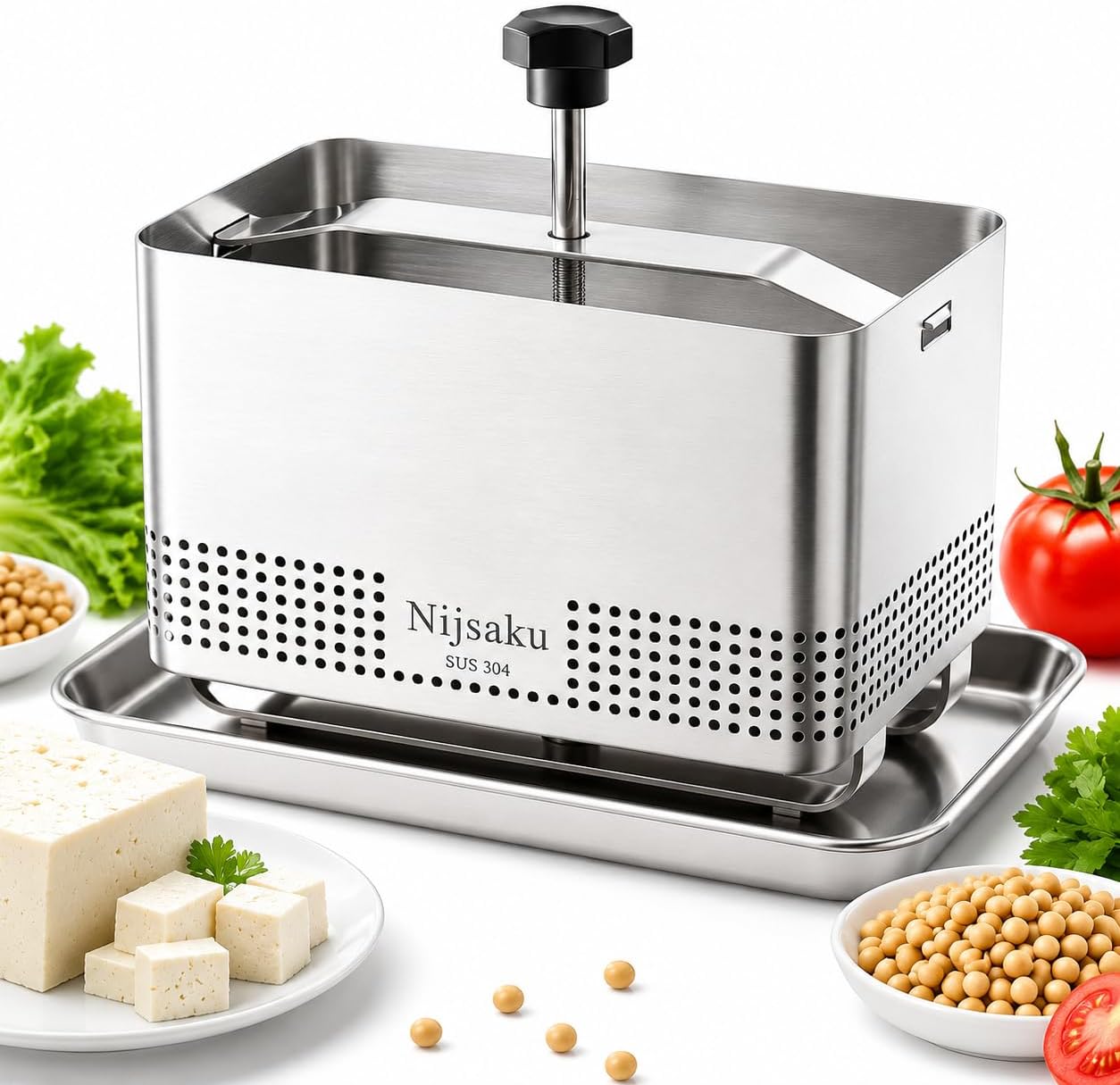 Barleyfield Tofu Press Stainless Steel Tofu Press & Paneer Maker - Cheese Press for Homemade Tofu, Paneer