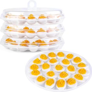 Ashenby 3-PCS Clear Egg Containers with Lid - Egg Carrier for Deviled Eggs, 1.3 pounds, 11.8 inches