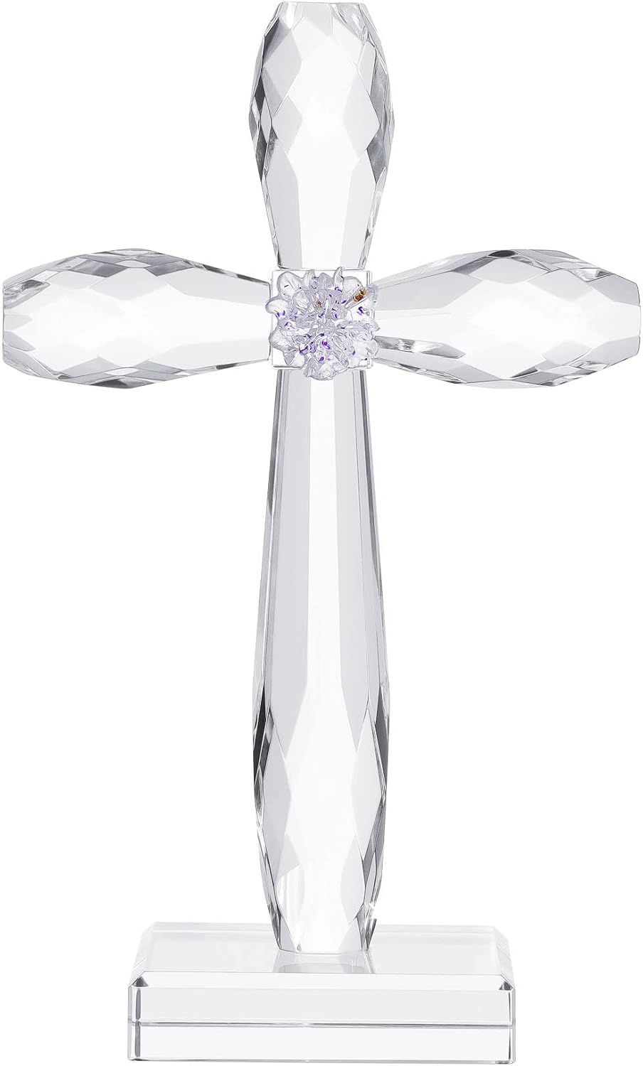 Birchmont Crystal Cross Standing Decor Figurine, Religious Christmas Cross Gifts, 0.68 kg, Stlye 2