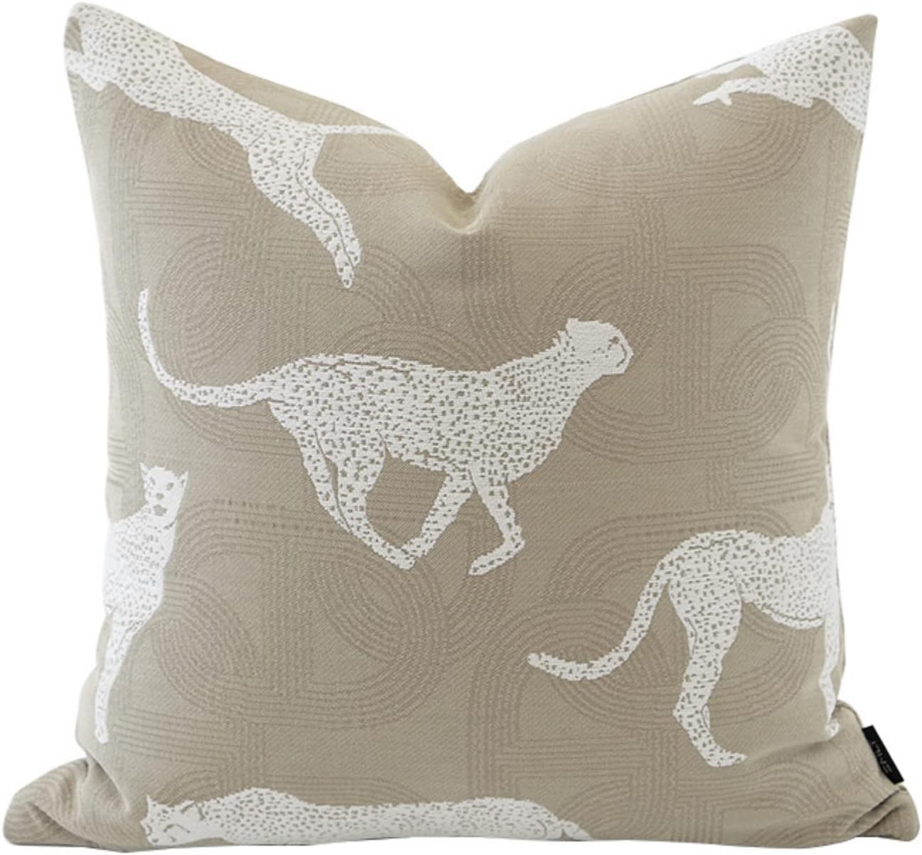 Aldernest 20x20'' Inches Throw Pillow Cushion Cover - Leopard Pattern Chenille Jacquard Luxury Style Couch Sofa Pillow for Living Room Bedroom