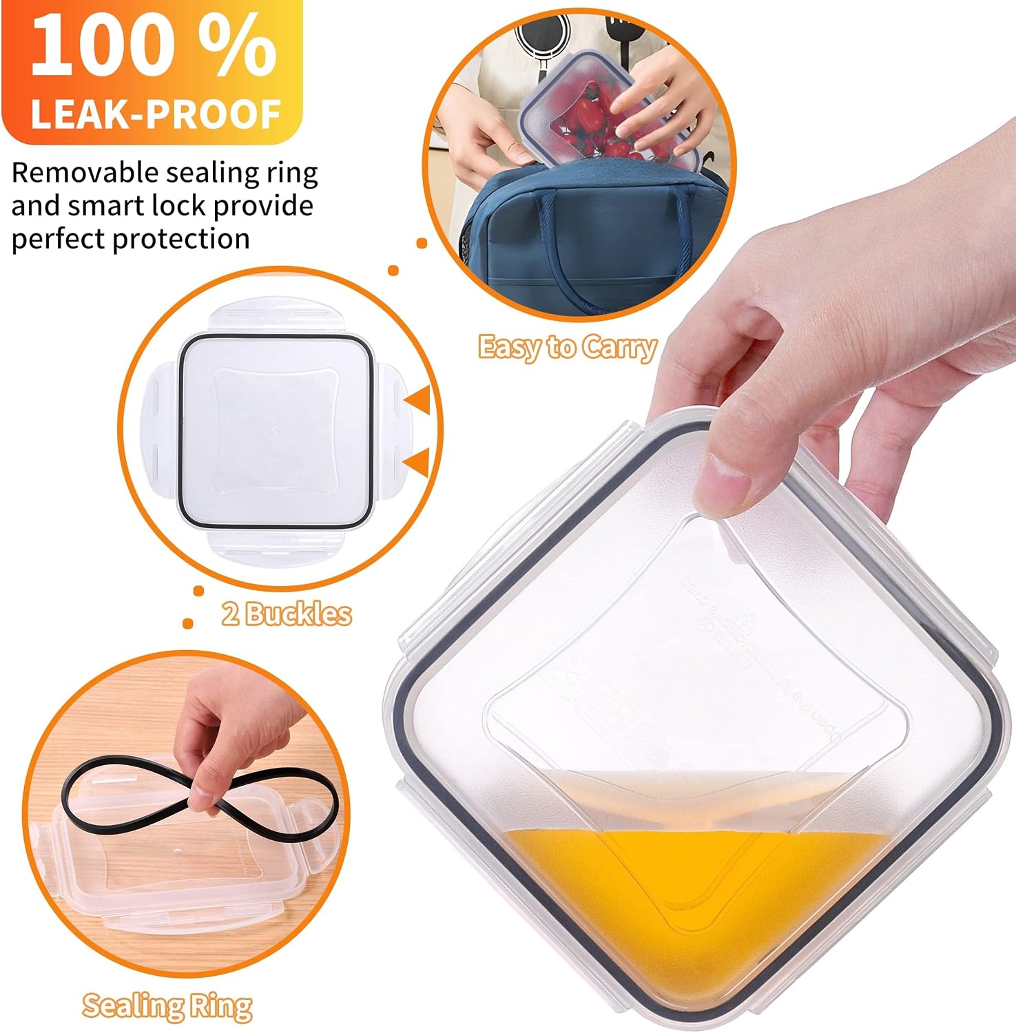 Birchmont 40 PCS Plastic Food Storage Containers with Lids Airtight, 3.7 pounds, 20 Pack Food Storage Containers