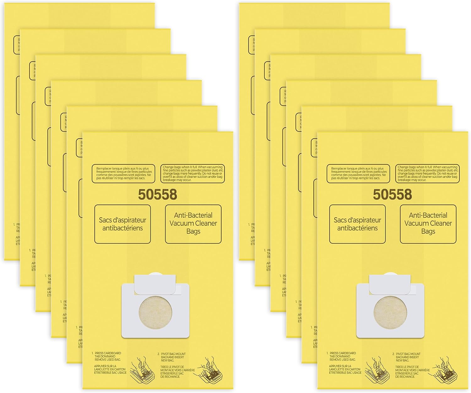 Birchmont 50558 Canister Cleaner Bag Replacement for Kenmore Vacuum, Yellow, 12 Count