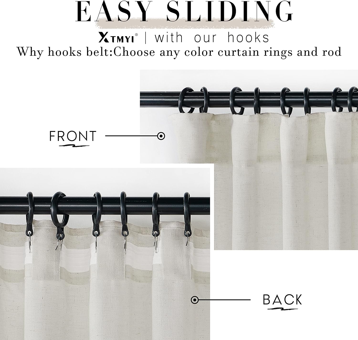 Aldernest Linen Cotton Curtains for Living Room, 2.6 pounds, Birch