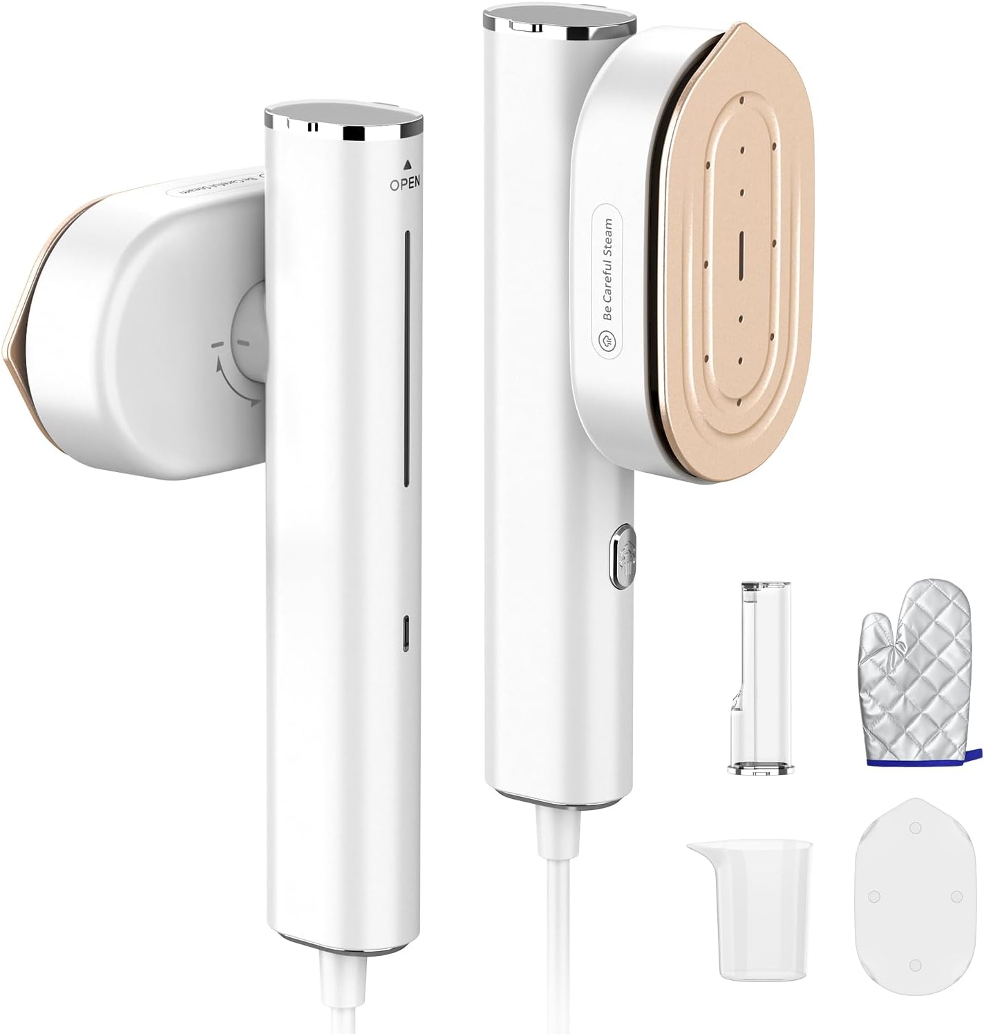 Barleyfield Steamer for Clothes, Portable Handheld Travel Steamer 1200W, White, 1.4 pounds