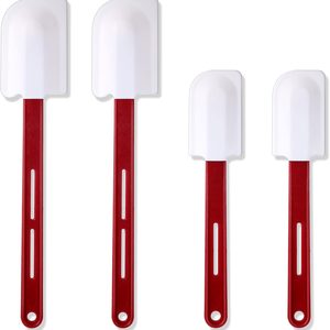 Aldernest 4 Pcs Commercial Rubber Spatula Heat Resistant, 10 Inch, 14 Inch, 0.38 kg, White