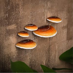 Barleyfield Set of 5 Mushroom Shelves Floating Wall Decor Mini Hanging Cottage Core Wall Decor Cute Adhesive Resin Mushroom Shelf for Terrarium Gecko