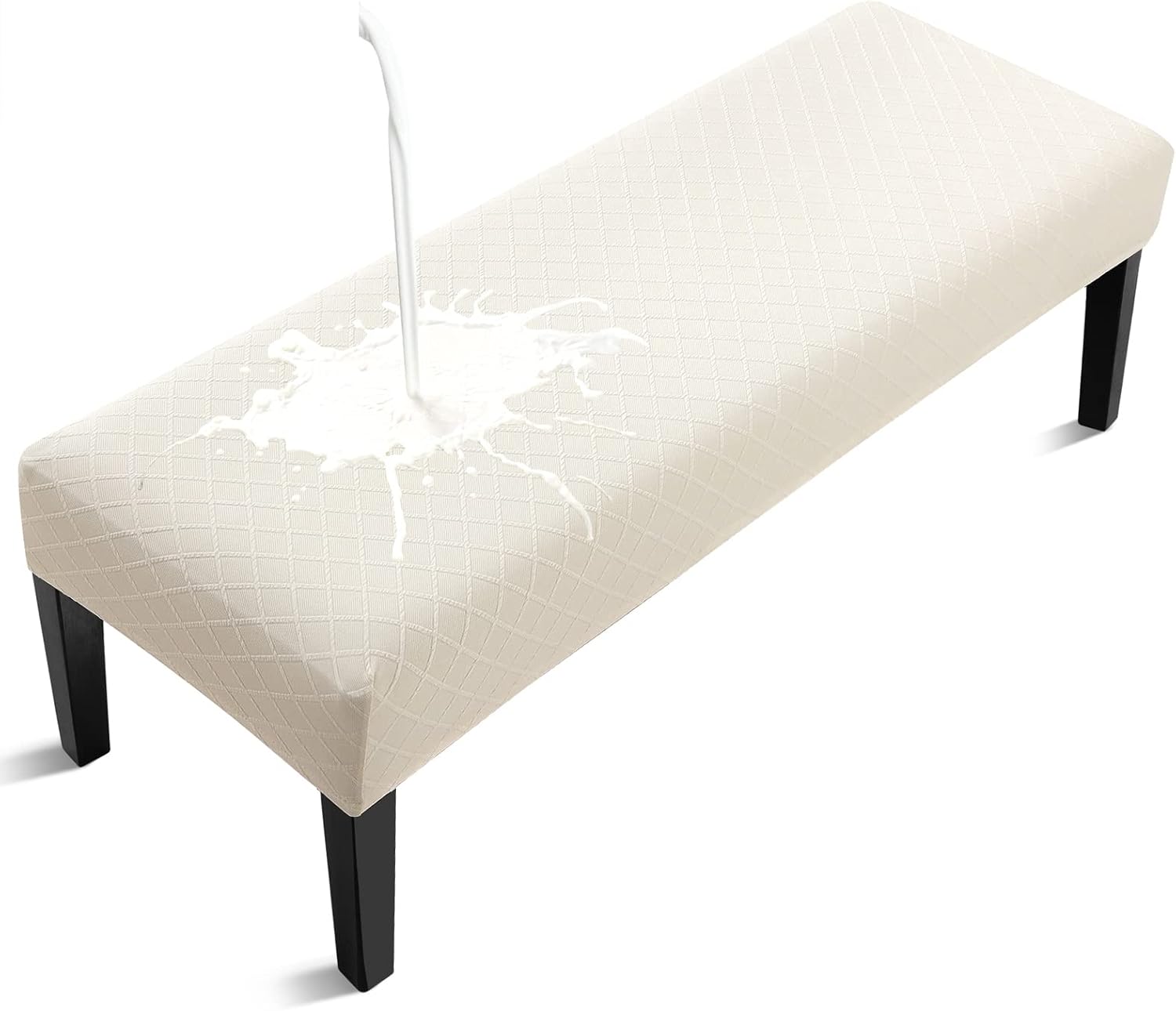 VelloHome Waterproof Dining Bench Cover, Removable Bench Slipcover Washable Bench Seat Protector Cover for Living Room, 0.25 kg, Beige