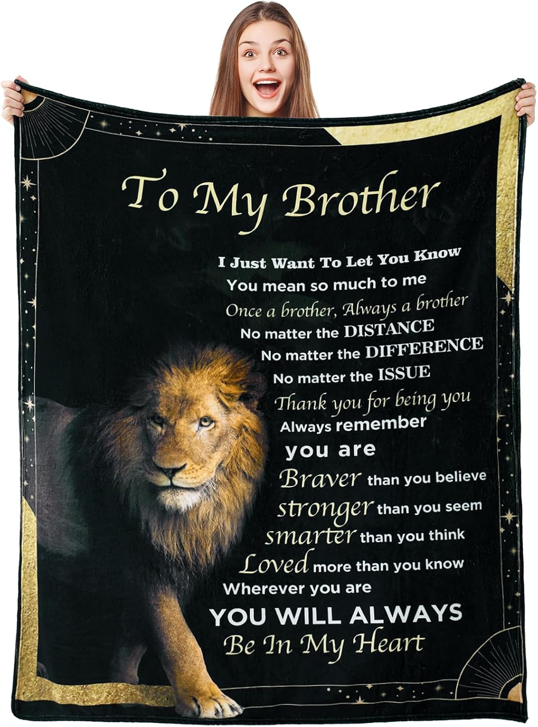 Barleyfield Big Brother Gifts from Sister for Birthday Gifts for Brother Adult Blanket, 60"x50"